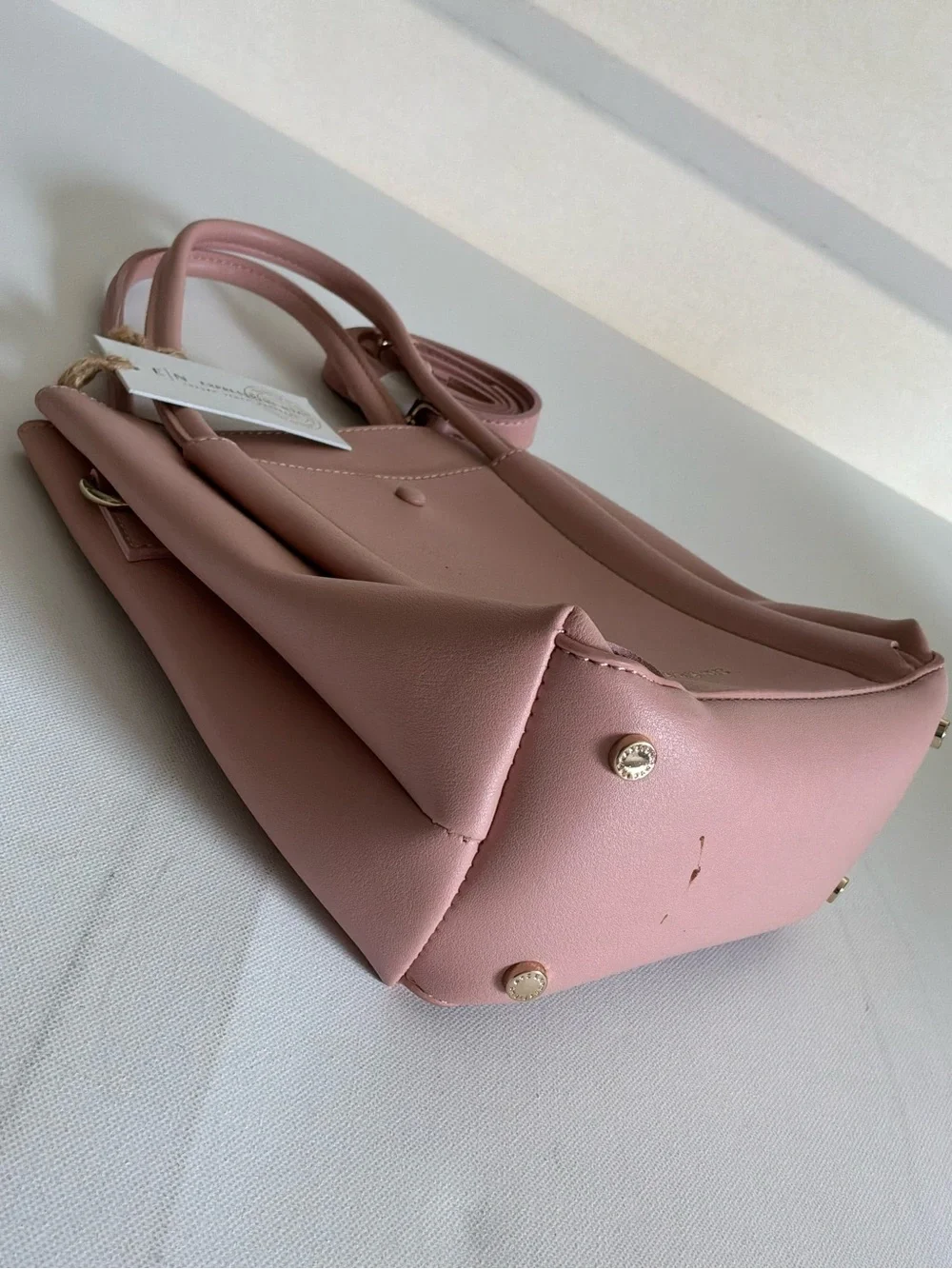 Expressions NYC Blush Pink Mini Tote Crossbody Bag NWT Vegan Leather